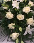 6 ft Casket Spray in Avalanche Roses and Lilies