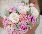 Rose, Spray Rose and Lisianthus Hand Tie